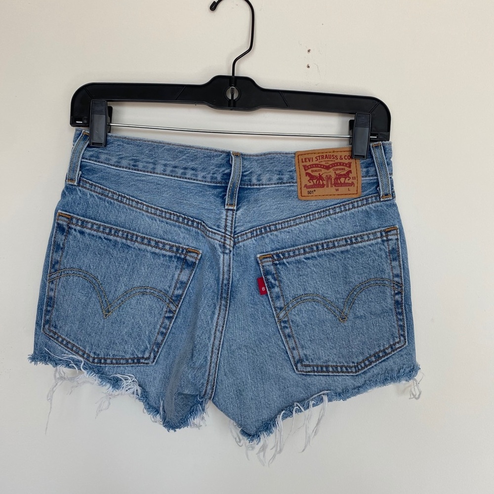 Levi’s distressed jean shorts, size 24